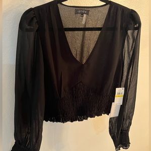 1.STATE Smocked waist top